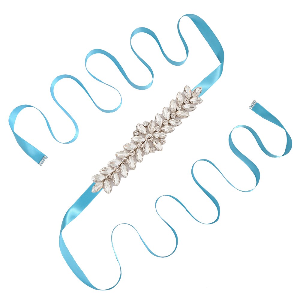 Trixy S69 Prachtige Strass Riem Bruiloft Riem Bruidsjurk Accessoires Huwelijk Bruids Sjerpen Bruiloft Bruids Riem Voor Bruiden: blue