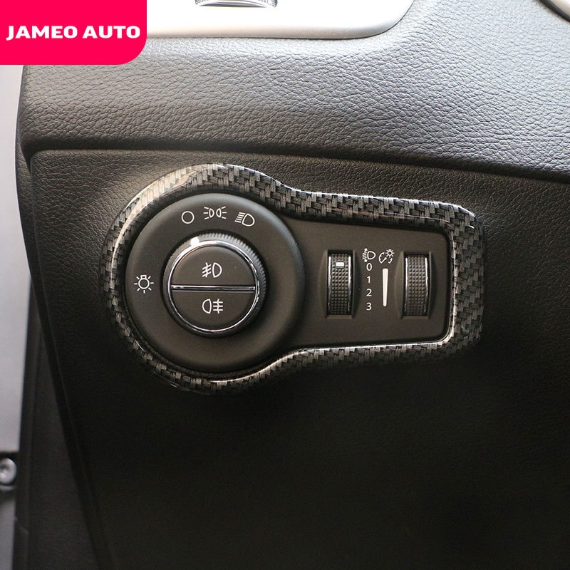 Jameo Auto 1Pc Car Interior Accessories Fit for Fiat 500X 500 X - Auto Headlight Switch Knob Cover Trim Stickers