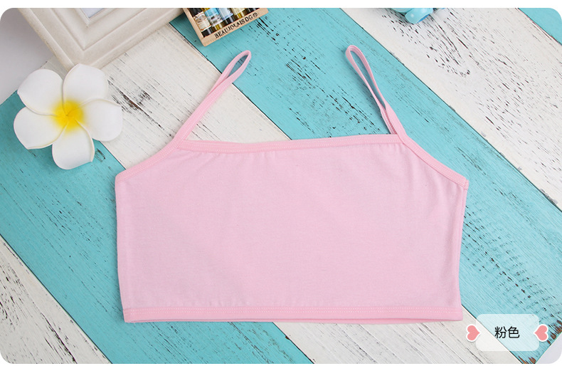 låve undertøy modell 100%  bomull jenter tank topp godteri farge undertrødu jenter singlet baby kamisole BH topper sport undies: Rosa