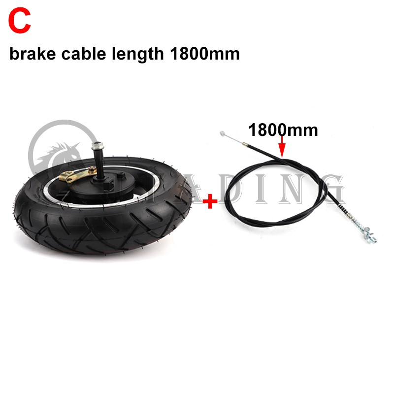 Elektro Rolle 10x2,50 Rad 10 Zoll Luftreifen mit Teleskop bremst Rommel brems kabel 10*2,50 Aluminium Rad: Schwarz