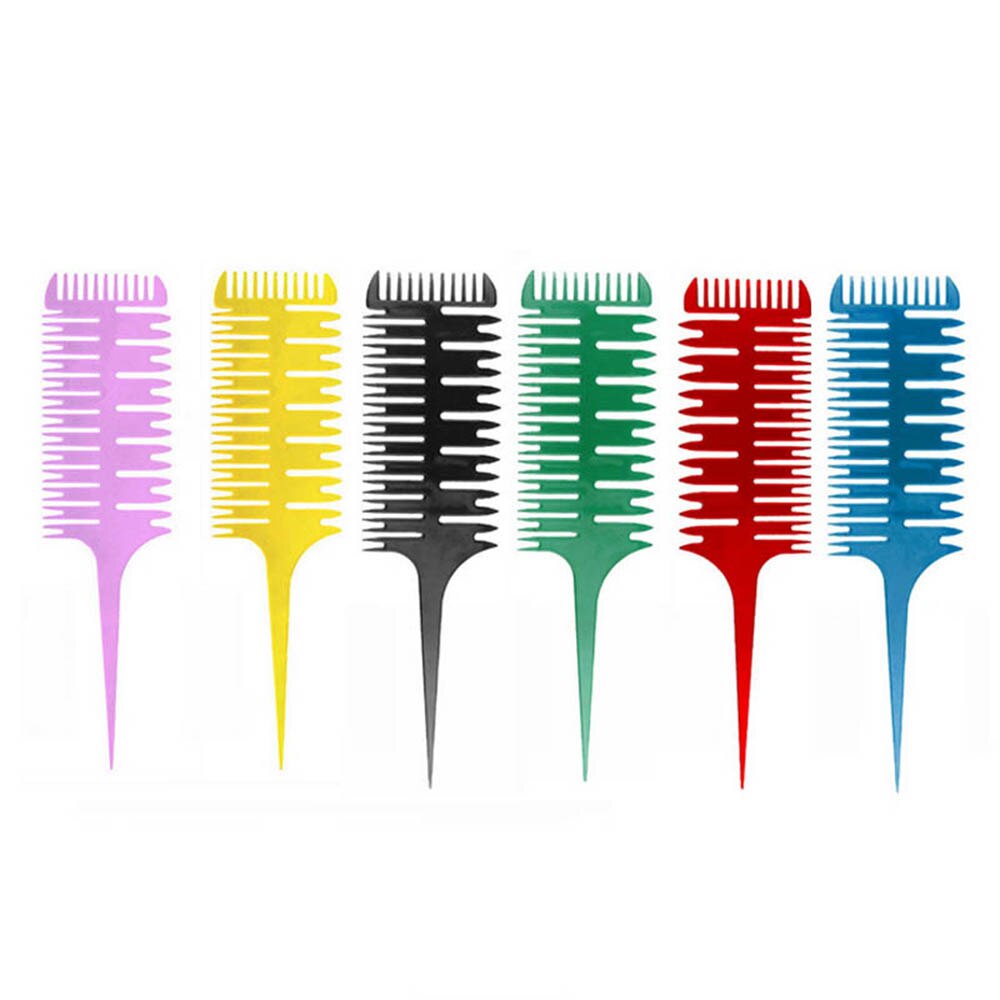 4Pcs/Set Hair Highlight Sectioning Comb Hair Coloring Highlighting Weaving Sectioning 3-Way Hair Dye Styling Tool for Salon Use: 6PCS