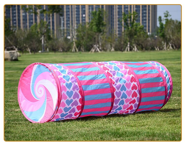 Pihateltta sisäleikkeihin lasten teltat lelut kokoontaitettava vihreä pinkki lasten linnateltta tunneli suuri huone joulu: 130 x 45cm punaista tunnelia