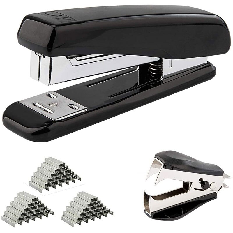 Grapadora de escritorio HUI SHENG con placa giratoria, 3000 grapas y extractor de grapas, HS580-30