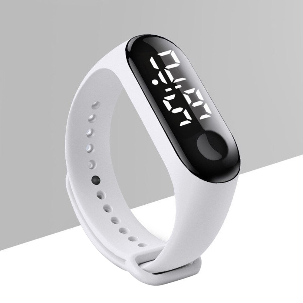 M3 Children Solid Color Adjustable Strap LED Digital Electronic Wrist Watch