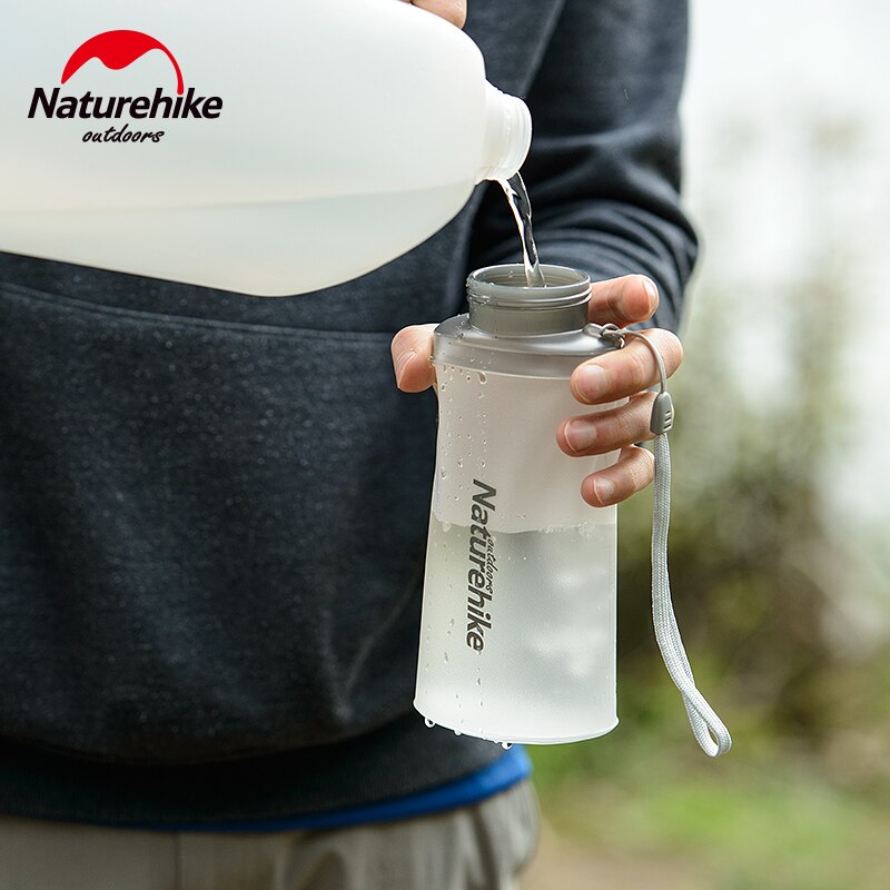 Naturehike-vejiga de agua a prueba de fugas, libre de BPA, botella de silicona de grado alimenticio, botella deportiva plegable de viaje para botellas de agua potable