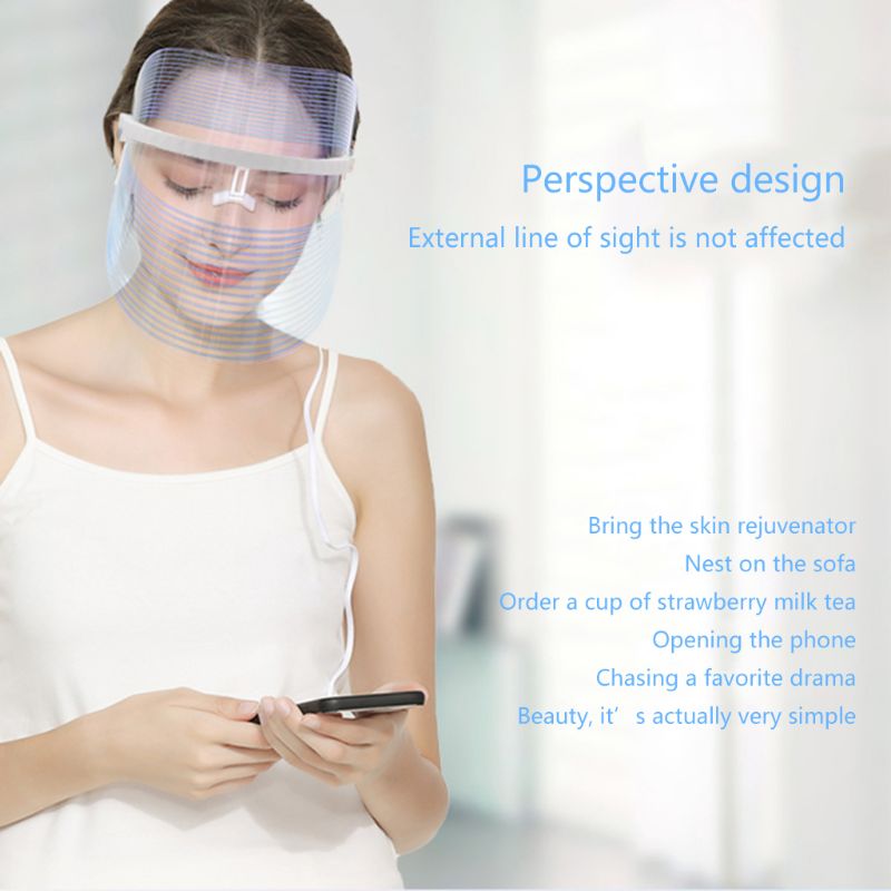 3 color Light Therapy Facial Mask Anti Acne Wrinkl... – Grandado