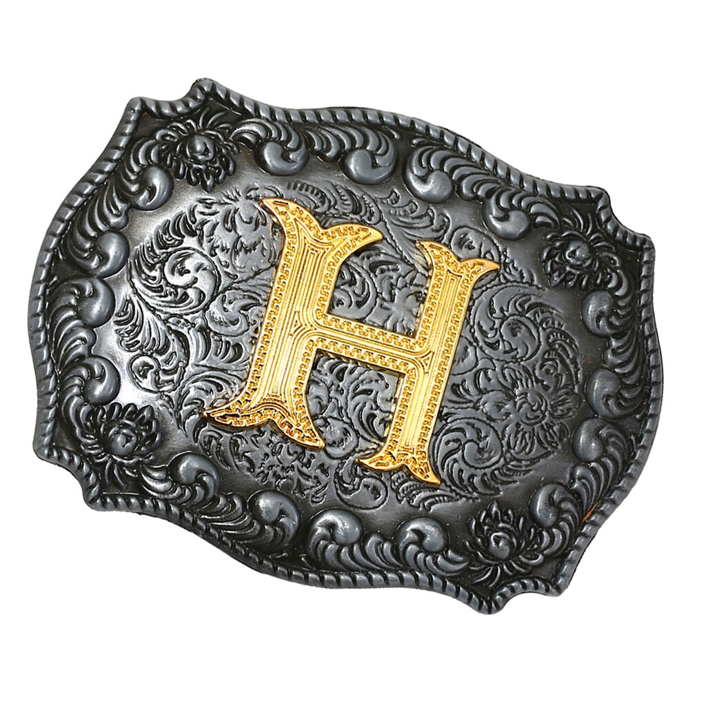 Men Western Cowboy Texas Rodeo Belt Buckle Jewelry Initial Letters A-Z Novelty Man Belt Buckle