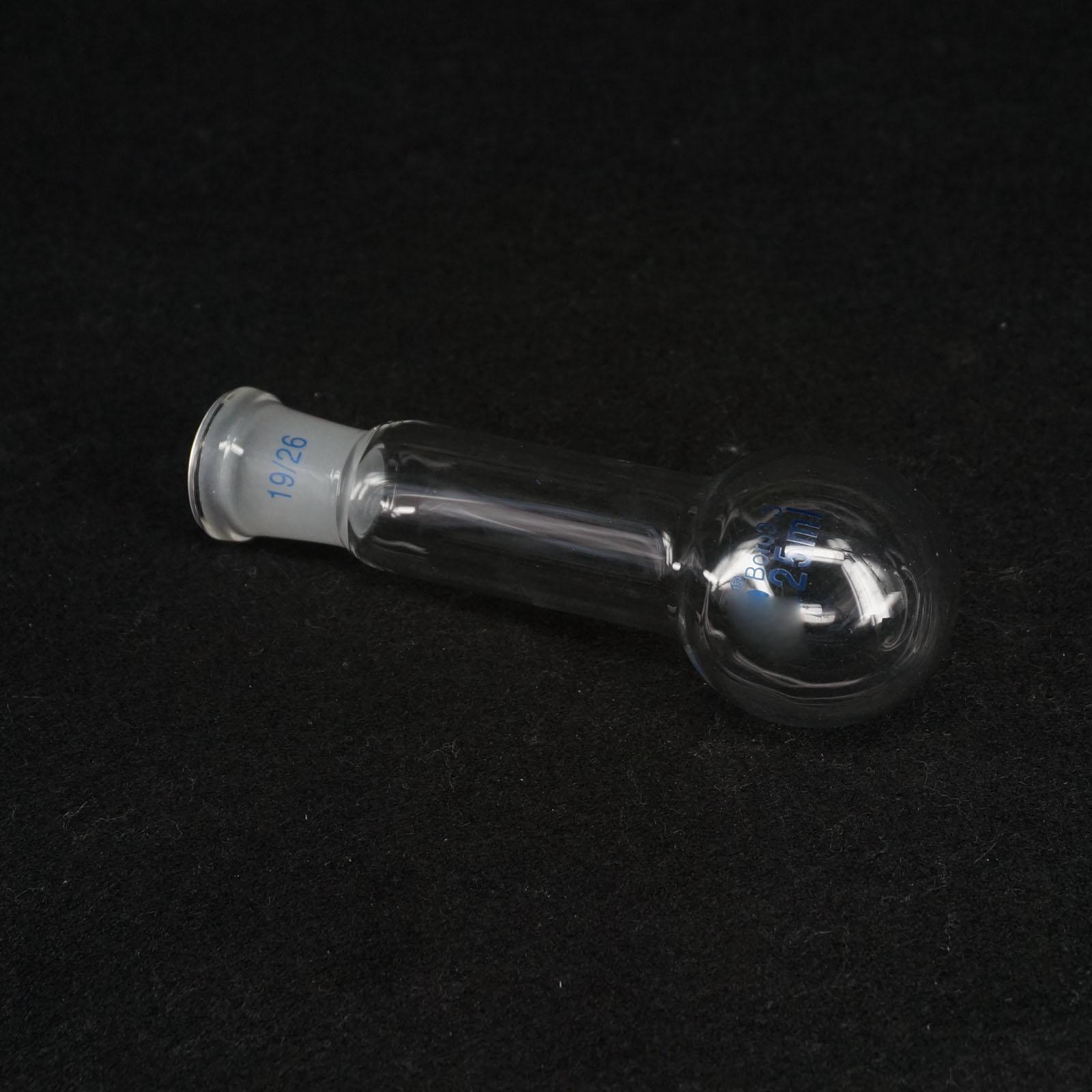 25ml Quickfit 19/26 Joint Lab Glass Flask Single Long Neck Round Bottom Ware