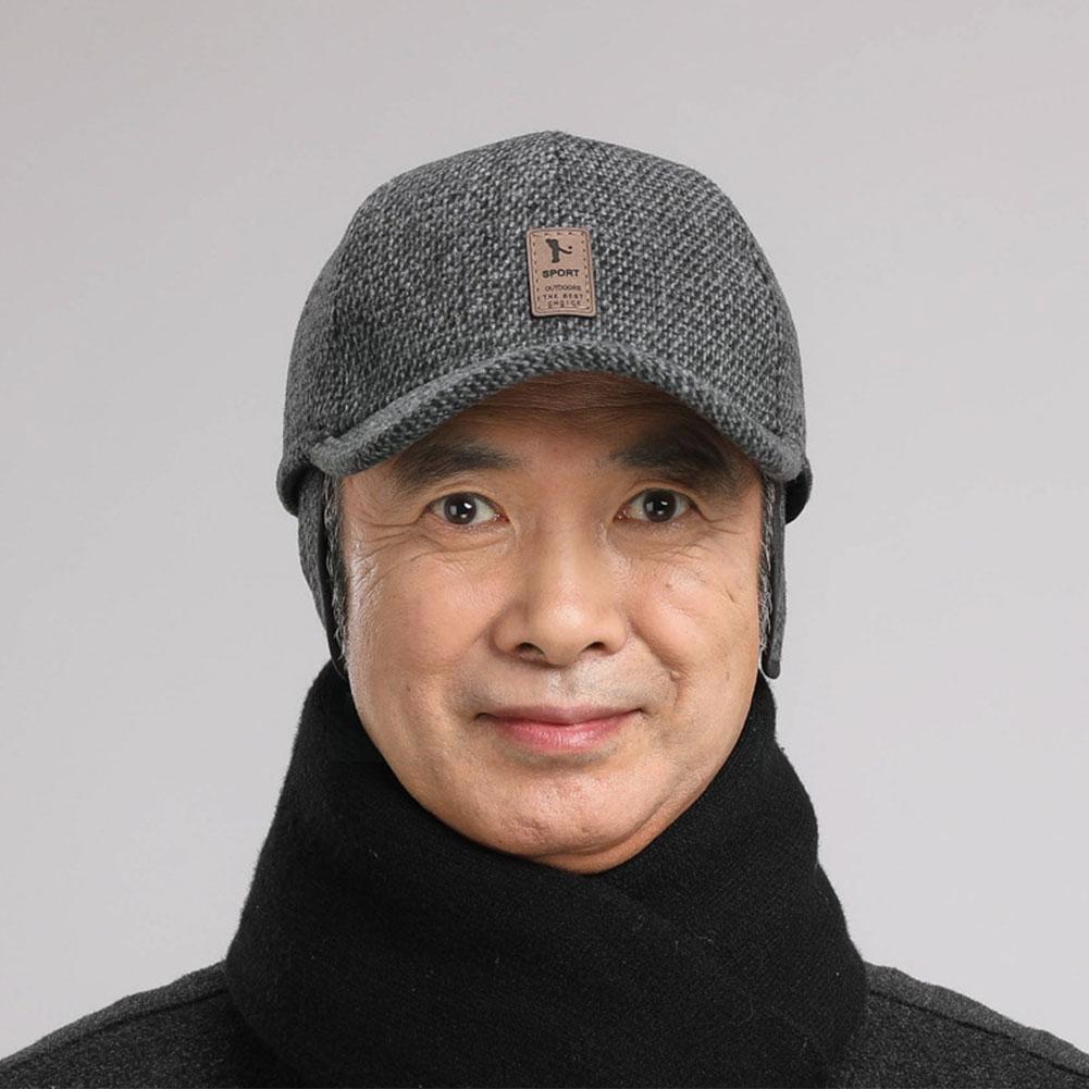 Men Winter Baseball Hat With Earflaps Cap Keep Warm Cap Baseball Fitted Ear Adjustable Outdoor Hats Sports Thick X6t3