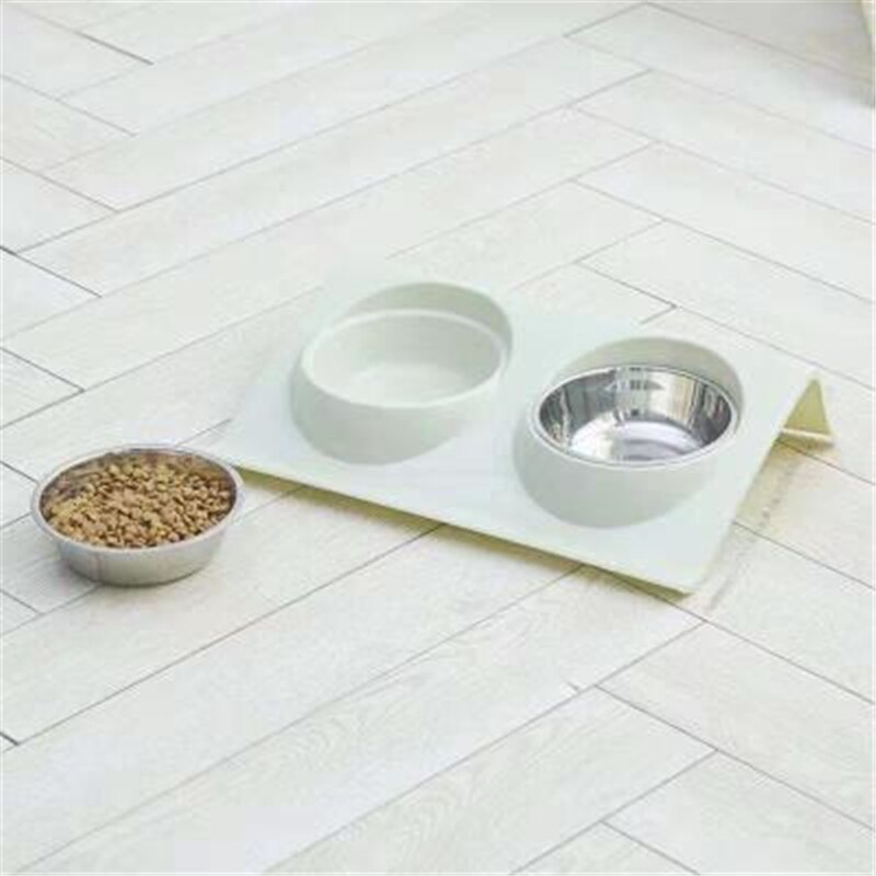 Dubbele voerbak voor honden en katten, verhoogde voerbak van roestvrij staal, voerbak voor hondenbenodigdheden, voerbak voor huisdieren, voedselcontainer