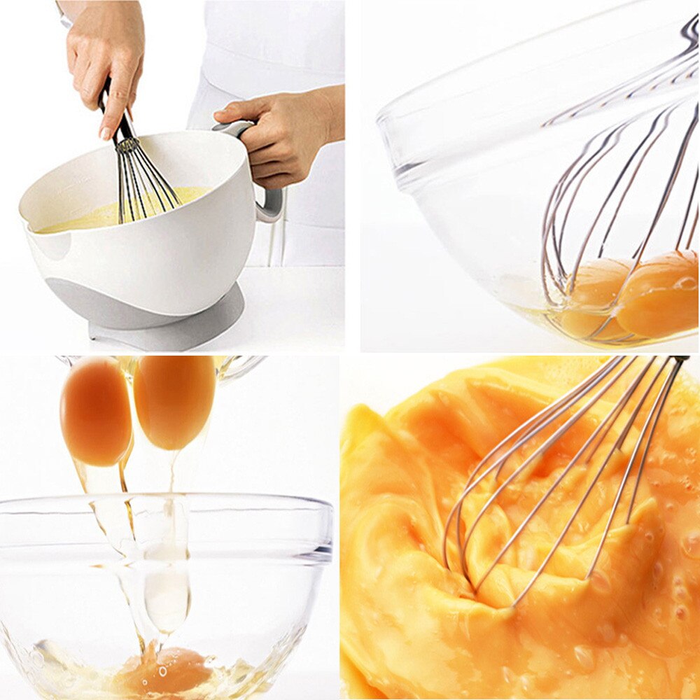 Stainless Steel Hand Whisk Kitchen Accessories Egg Milk Beater Kitchen Cooking Tool Portable Whisk Egg Tools 26*5.5cm#EW