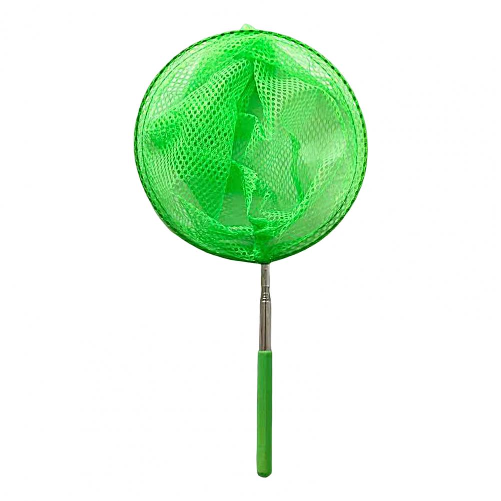 Filet de pêche télescopique pour enfants, filet de pêche en acier inoxydable pour attraper des poissons, filet d'extérieur pour insectes, papillons et libellules: green