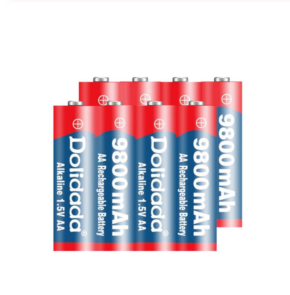 AA 1.5V 9800 MAH rechargeable battery Rechargeable Alcalinas drummey +1pcs 4-cell battery charger: black