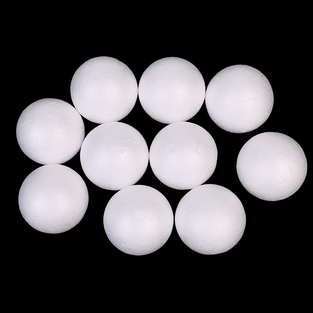 10 boules de mousse en polystyrène, 5cm, pour bricolage, sphère de décoration, artisanat, bricolage
