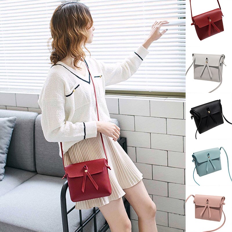 Bolsos cuadrados de PU de con borlas y colores llamativos para mujer, bolsas de mensajero de hombro a la 19*6*17CM