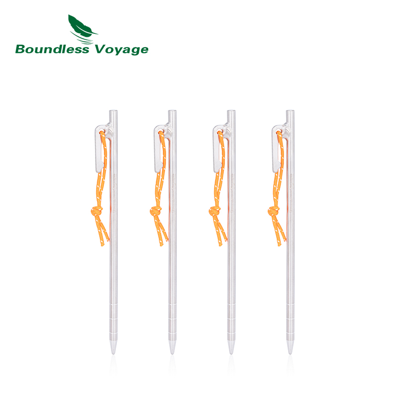 Boundless Voyage Tytanu śledzie do namiotu Camping namiot Nails stawki Heavy Duty kołki ziemne akcesoria do namiotów do twardych ziemia 4/6 sztuk: green