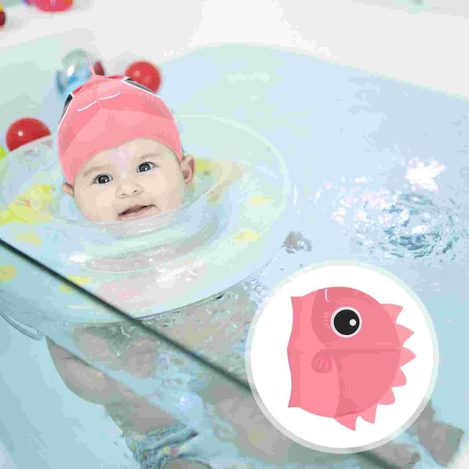 Children Silicone Swim Caps Outdoor Swim Caps Cartoon Baby Swim Hat Kids Swim Hat: Pink