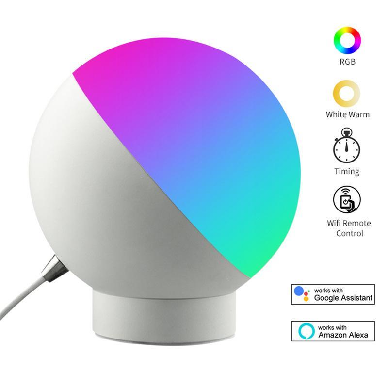 WiFi Remote Control Bedside Lamp,Desk Smart Light,Smartphone Control, Tuya Smart life APP Compatible With Alexa and Google Home
