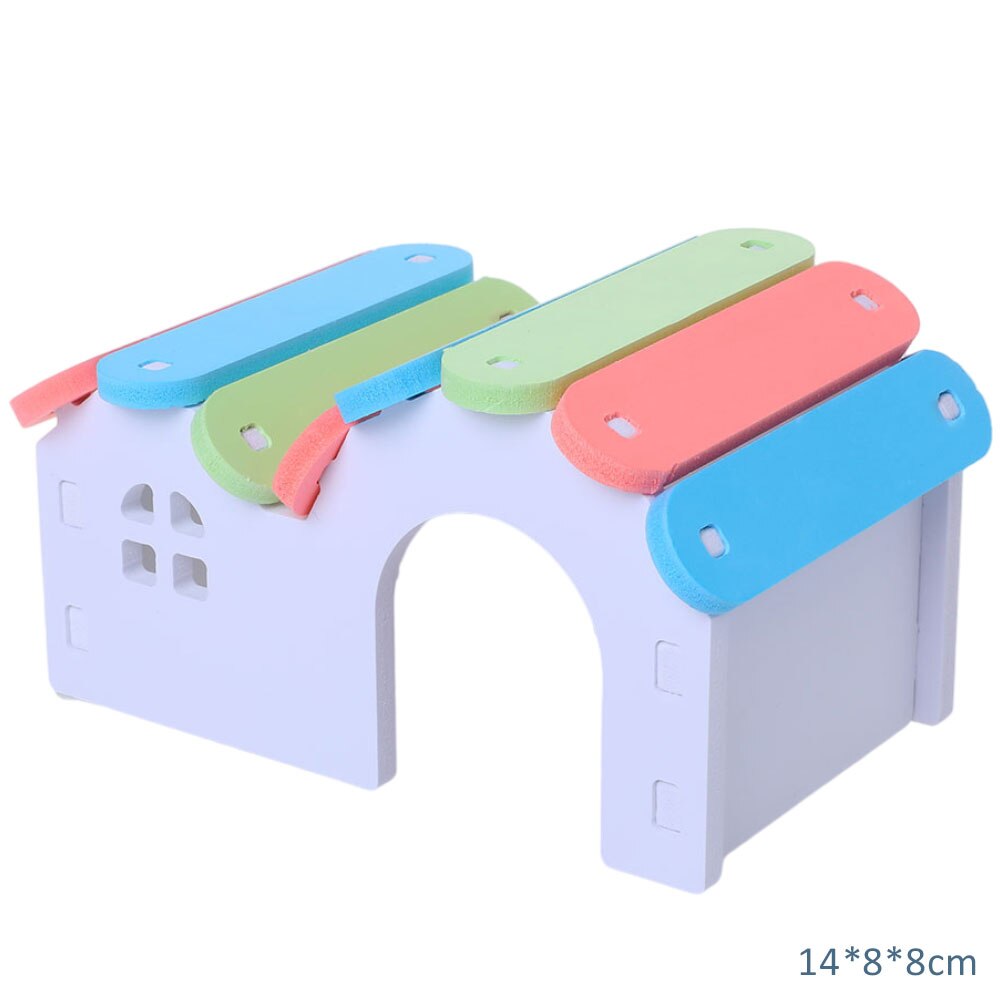 Hamster regnbuebro vippe gynge legetøj træningslegetøj chinchilla marsvin aktivitet klatre sport hamster bur klatre sportslegetøj gør det selv: F -14 x 8 x 8cm