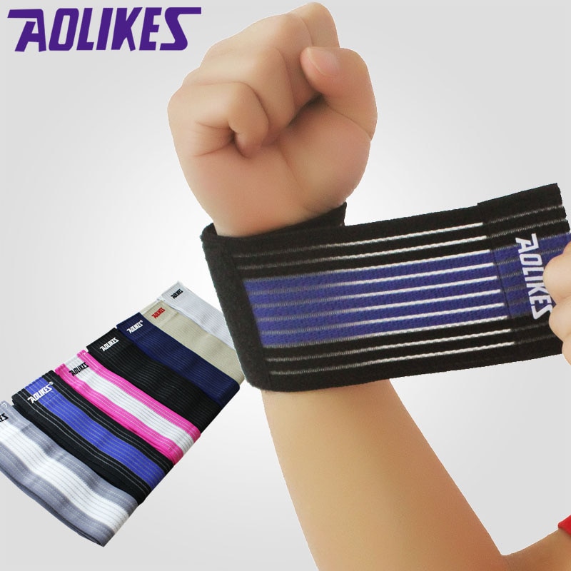 1Pcs Sport Katoen Elastische Bandage Hand Sport Polsband Gym Ondersteuning Pols Brace Wrap Fitness Tennis Polsini Zweet Band