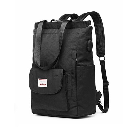 Impermeable mochila para computador portátil mujeres 13 13,3 14 15 15,6 pulgadas coreano Oxford de de lona USB Universidad paquete bolsa Mujer: black / 13.3