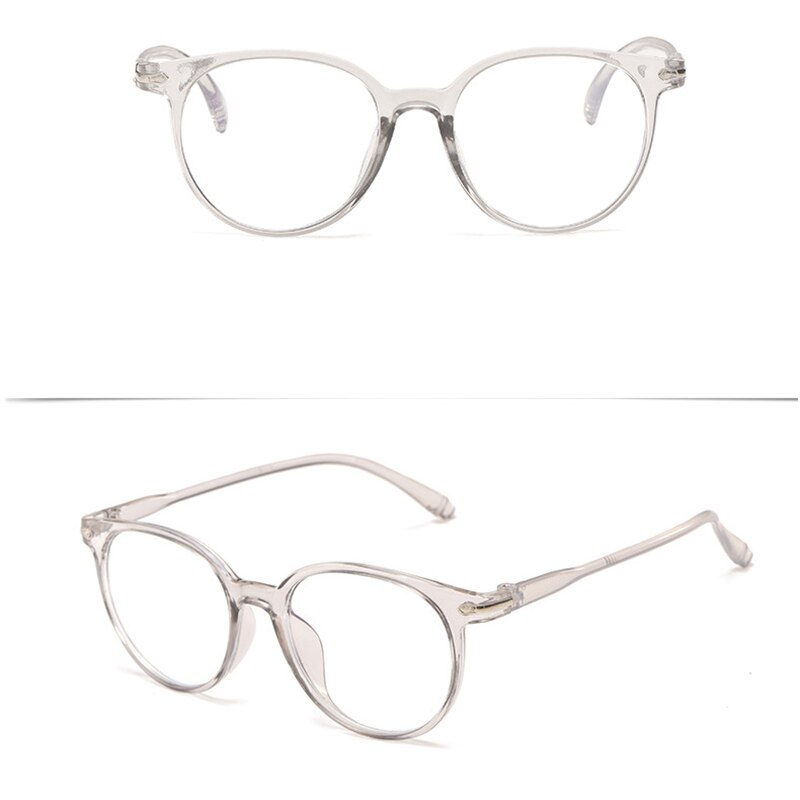 Transparent Computer Round Frame Glasses Women Men Anti-blue Light Round Glasses Blocking Glasses Optical Glasses Goggles