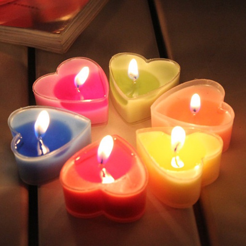 9pcs Heart Shaped Scented Candles Birthday Wedding Party Decor Candle Valentine's Day Proposal Dinner Aromatherapy Candle