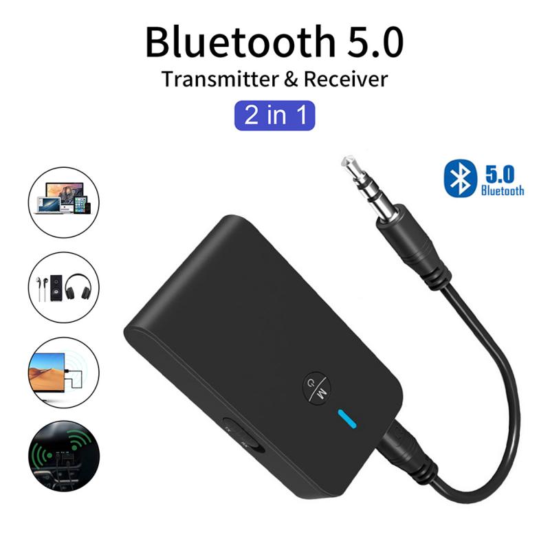Bluetooth V5.0 2 In 1 Zender Ontvanger Stereo Muziek Audio Adapter Oplaadbare Voor Tv Pc Auto Speaker 3.5Mm Aux hi-Fi Audio
