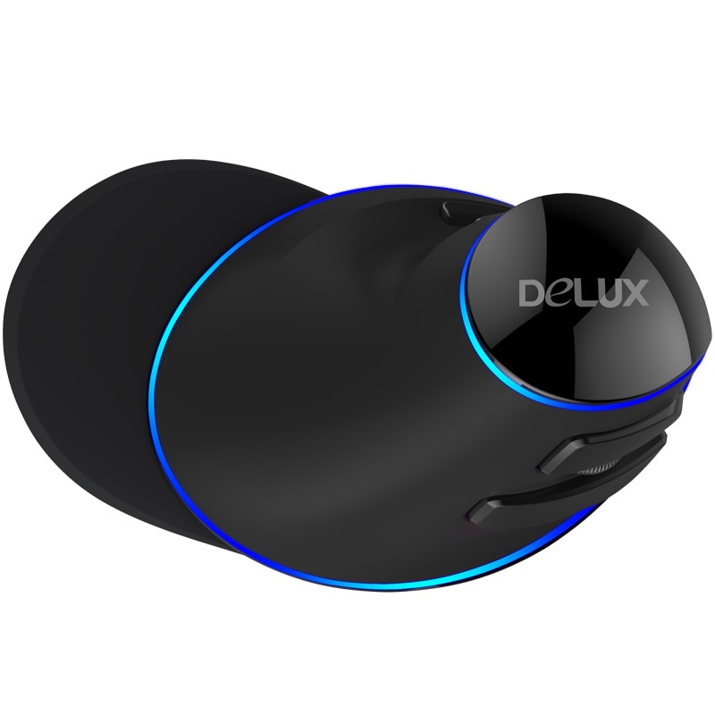 Delux M618 PLUS Ergonomics Vertical Gaming Wired Mouse 6 Buttons 4000 DPI Optical RGB Wireless Right Hand For PC Laptop