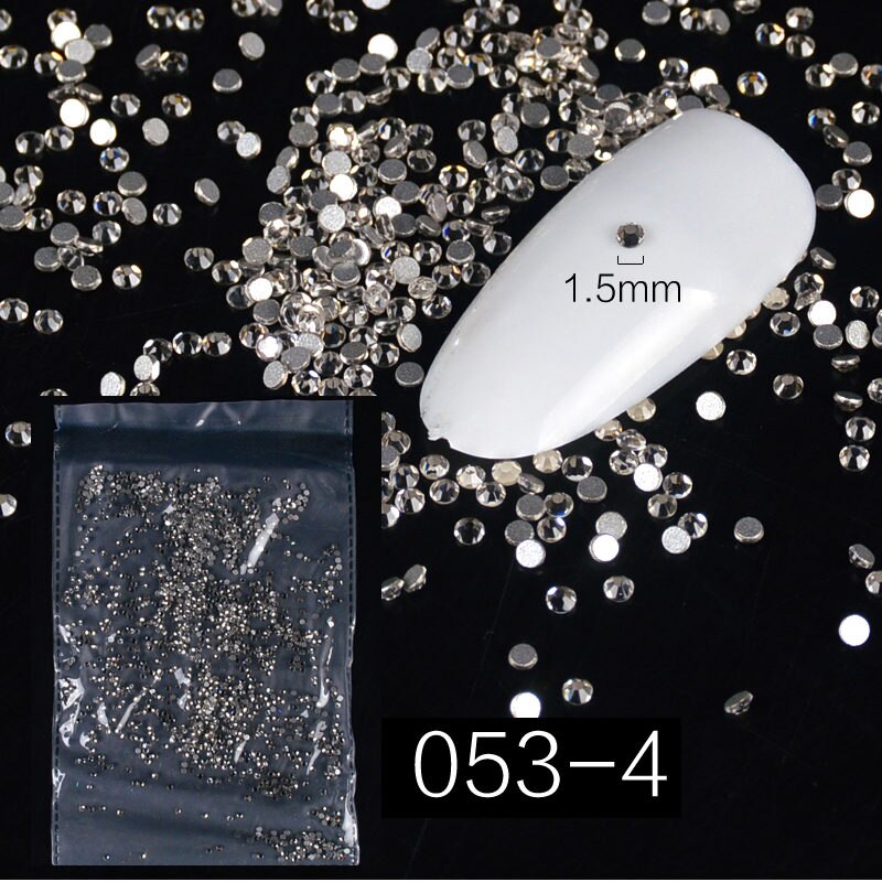 1440 Stks/zak Vele Kleuren Zircon Steentjes Micro Strass Mini Nail Art Rhinestones Nail Decorations: 053-4