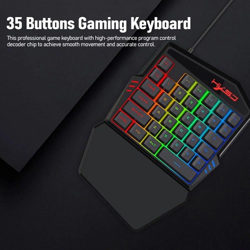 USB Wired One Handed Mini Gaming Keyboard Backlight Mice Optical Keyboard Mouse Set Game Controller For PC PS4 Xbox Gamer