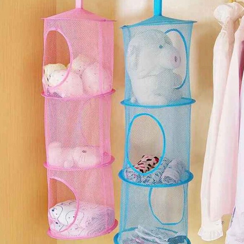3 Shelf Hanging Storage Net Organizer Bag Bedroom Door Wall Closet Organizers