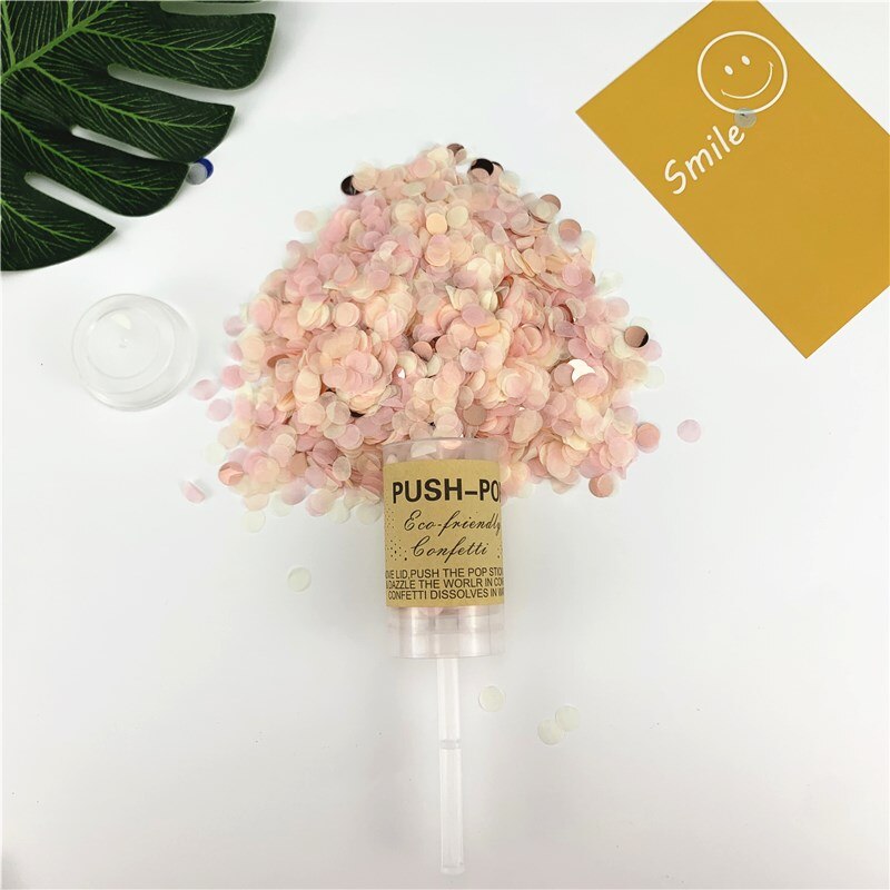 1 stücke Runde drücken-hoch Konfetti Poppers Für Hochzeit Geburtstag Jahrestag Junggeselle Braut Dusche Partei Konfetti Dekorationen: 06 Rose Gold