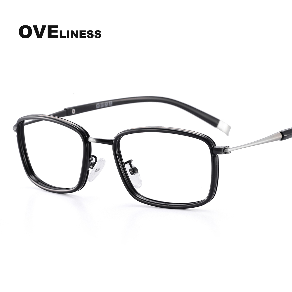 men's eyeglasses frames Optical Glasses Frame for Men Retro Myopia Prescription glasses Korean Spectacles full eyewear: matt gun