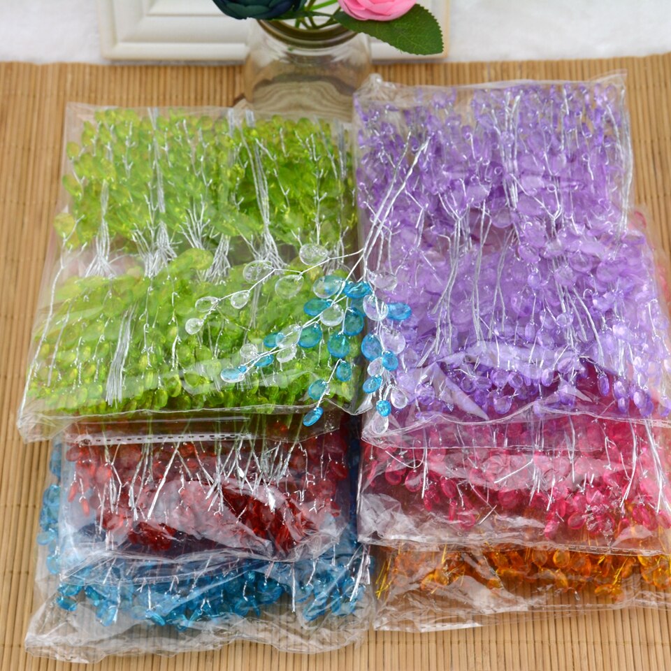 10pcs Water Artificial Acrylic Flower Picks Crystal Diamante Flower Branches For Party Wedding Decoration