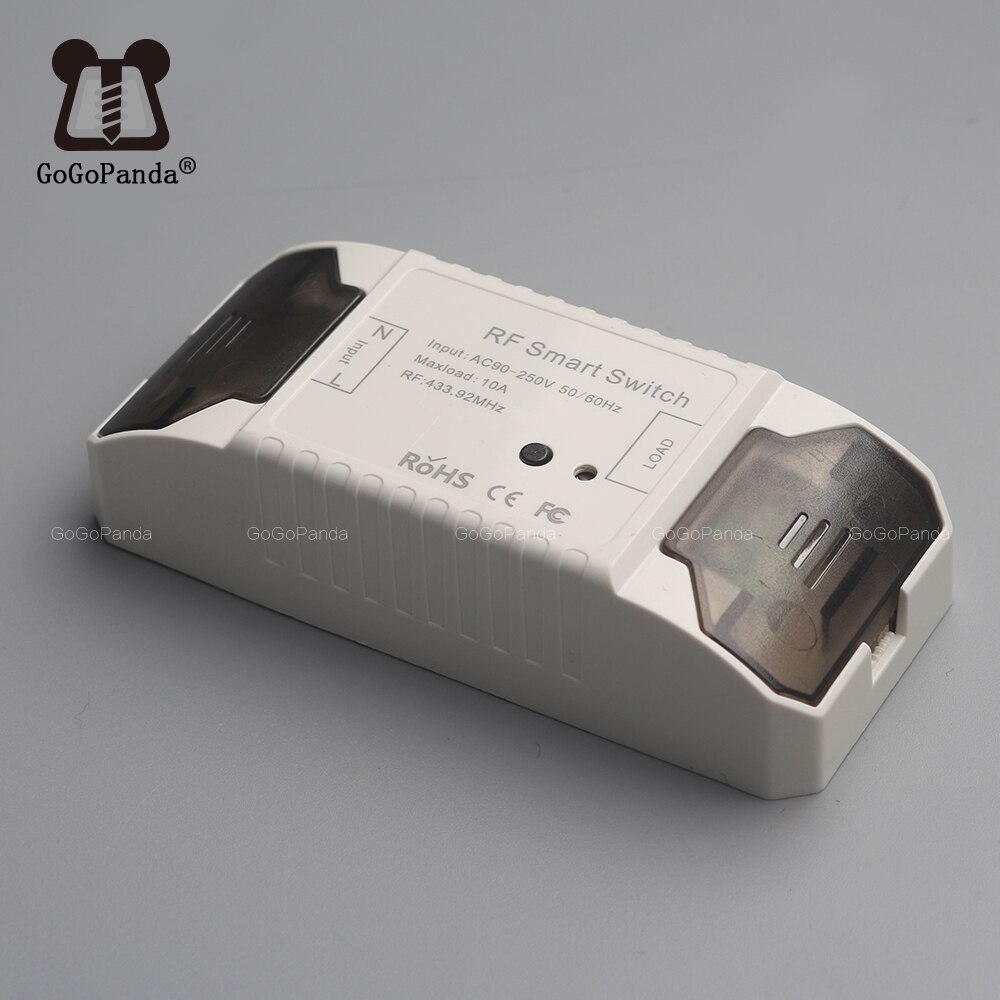 Smat 1/2/3 Gang Push Light Switch Wireless Control 110v 220v Receiver Panel Button Wall Lamp RF On/off Interrupter Device: RF