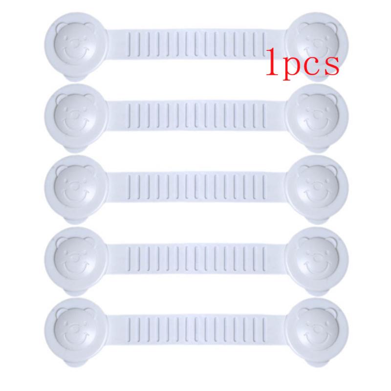 Barnejusterbar sikkerhetslås, fleksibel og sterk, multifunksjonell dørlås til kjøleskap: Hvit 1 stk