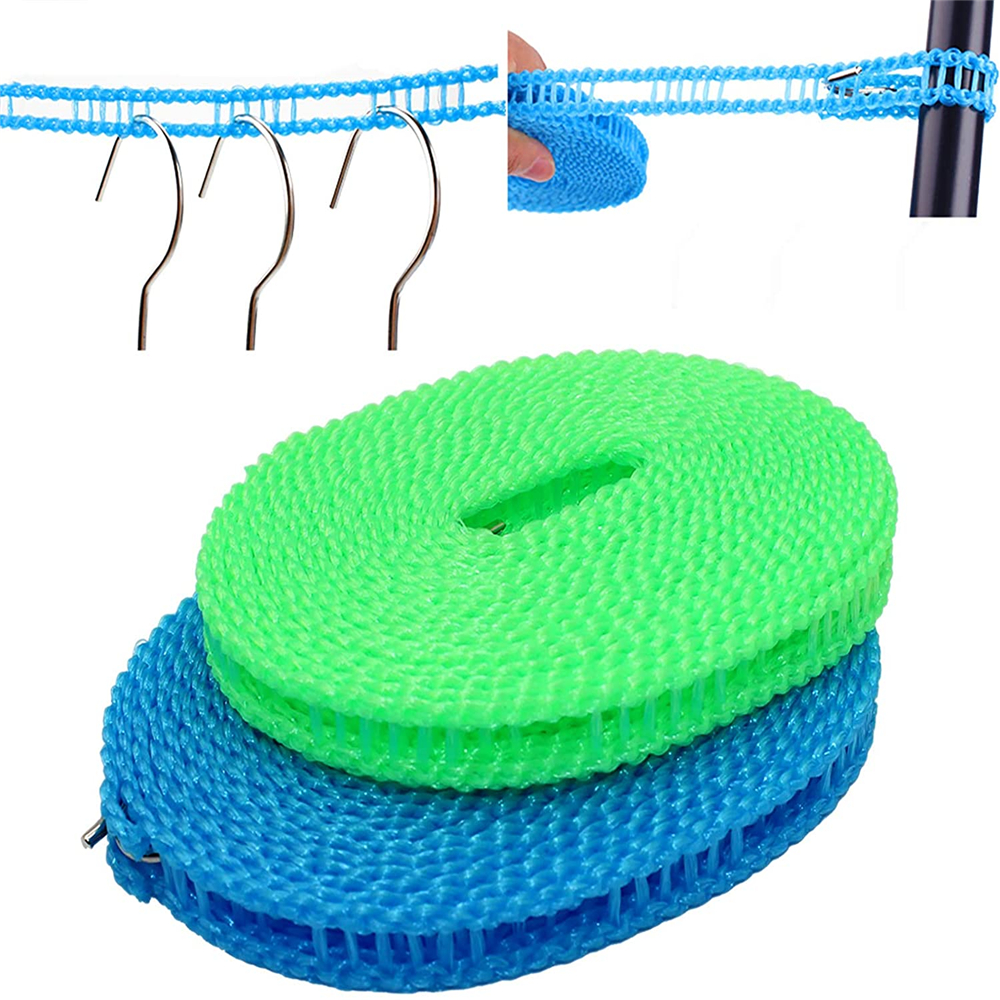 Laundry Clothesline 3M 5M 8M Windproof Clothes Drying Line Rope Non-Slip Adjustable Outdoor Portable Clothesline For Camp Travel