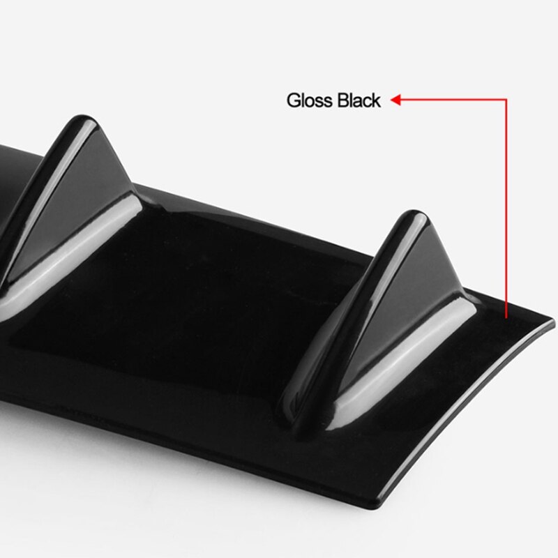 Lame de pare-choc arrière universelle, 58.4x15.2Cm, 5 ailettes, brillant, noir, Abs, pour voiture, Style requin, tendance