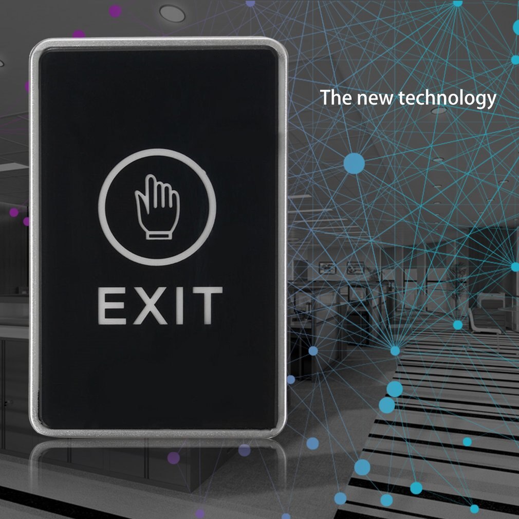 Push Touch Sensor Exit Button Security Access Control System Door Exit Release Button With LED Indicator Light for Home