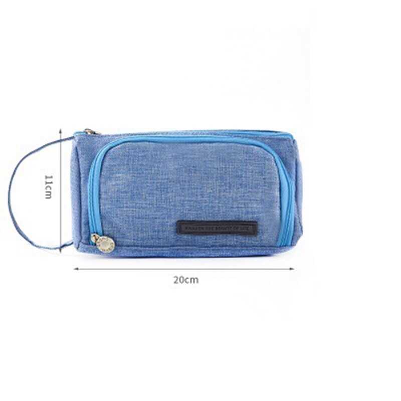 Pencil bag Cosmetic bag stationery Multifunction High capacity Storage Candy colors Cotton and Korean version Simple Storage: Light blue