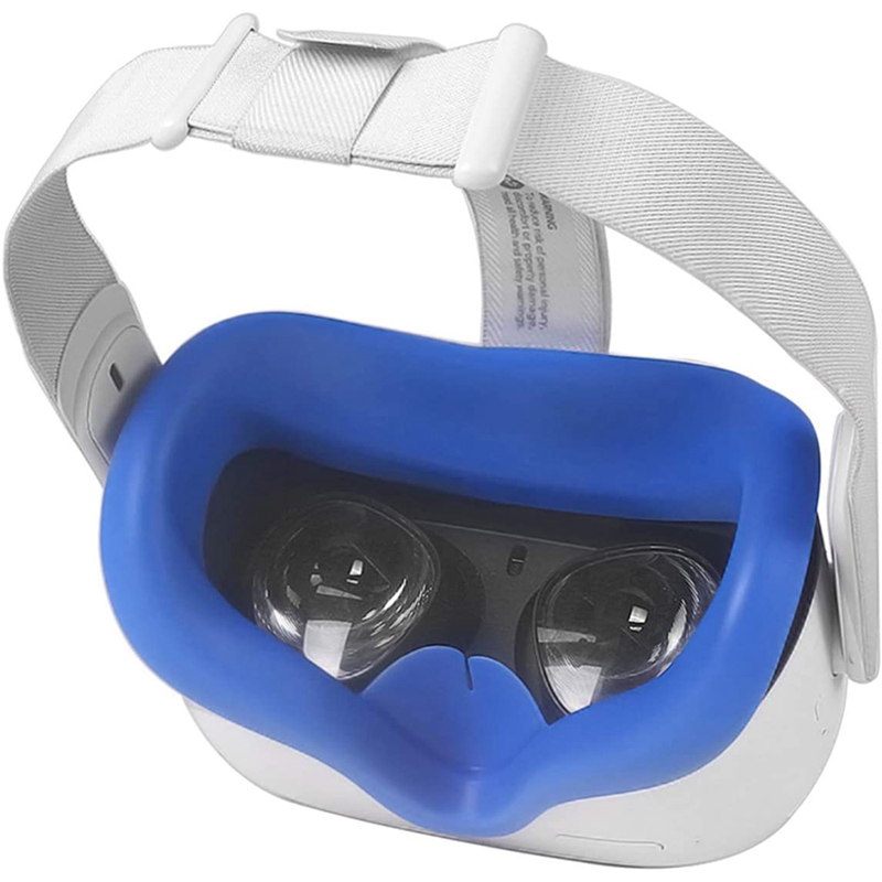 3Pcs Vr Siliconen Cover Eye Pad Voor Oculus Quest 2-Zweet-Proof, Lichtdicht, non-Slip, Wasbaar Zwart/Blauw/Rood