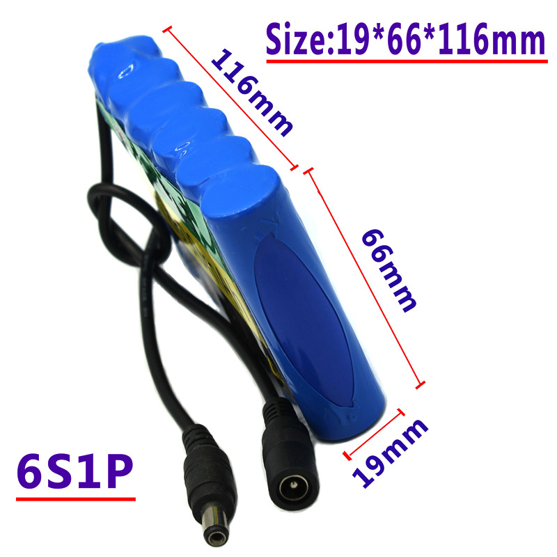 6S1P 12 volt. 12800 mah. Rechargeable Lithium-Ion Battery Pack. Applied To CCTV Cameras.