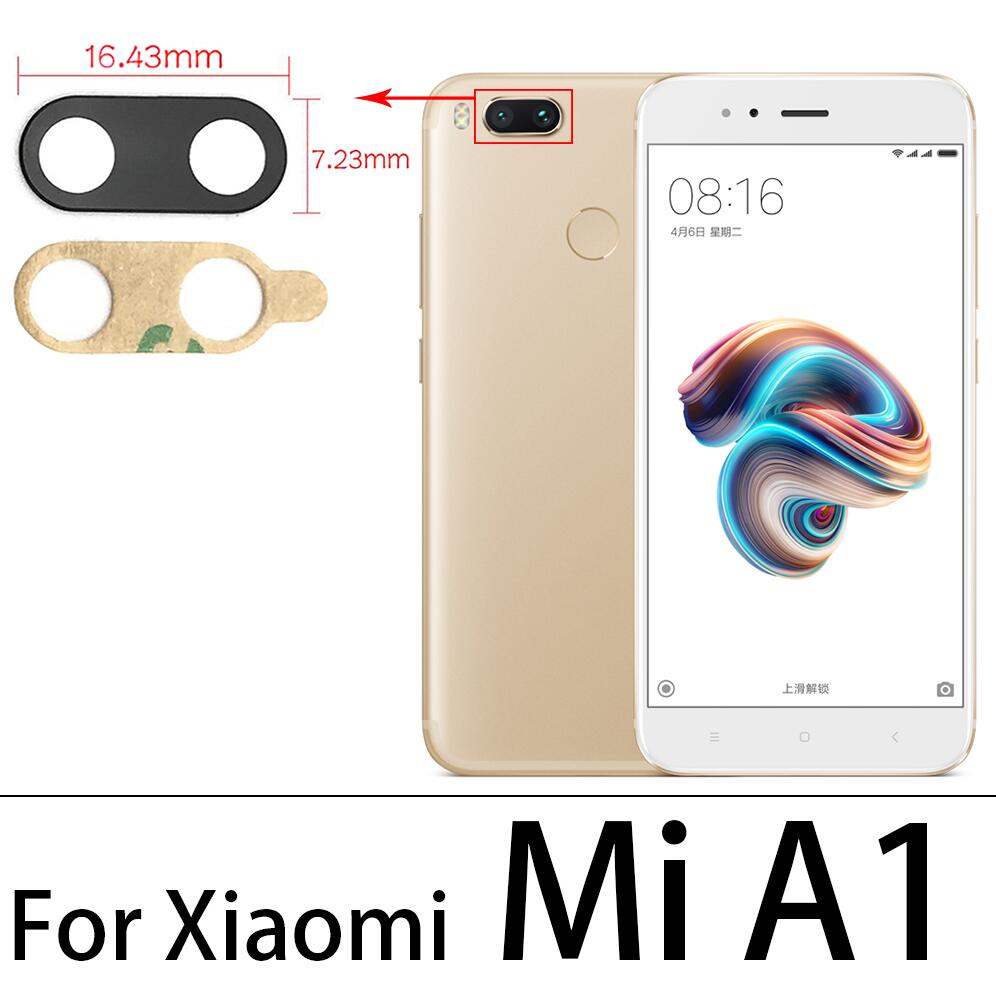 2 uds, lente de cristal de cámara trasera Mi A3 con cinta adhesiva para Xiaomi Redmi 6 Pro / Mi A2 lite A1, piezas de repuesto