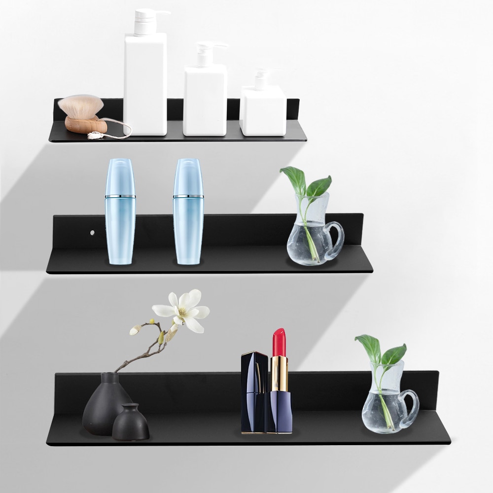 30-60Cm Badkamer Planken Opbergrek Ruimte Aluminium Zwart Keuken Accessoires Wandplank Thuis Opslag Badkamermeubel Houder