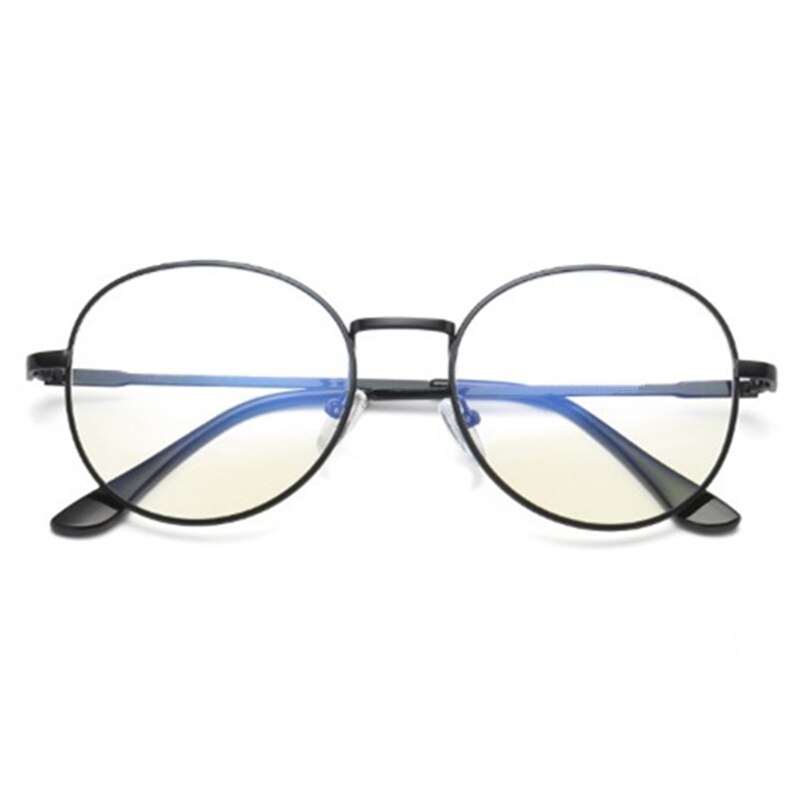 Anti-blue light Computer Eyeglasses Metal Frame Men Women Spectacles Round Eyewear Plain Glasses