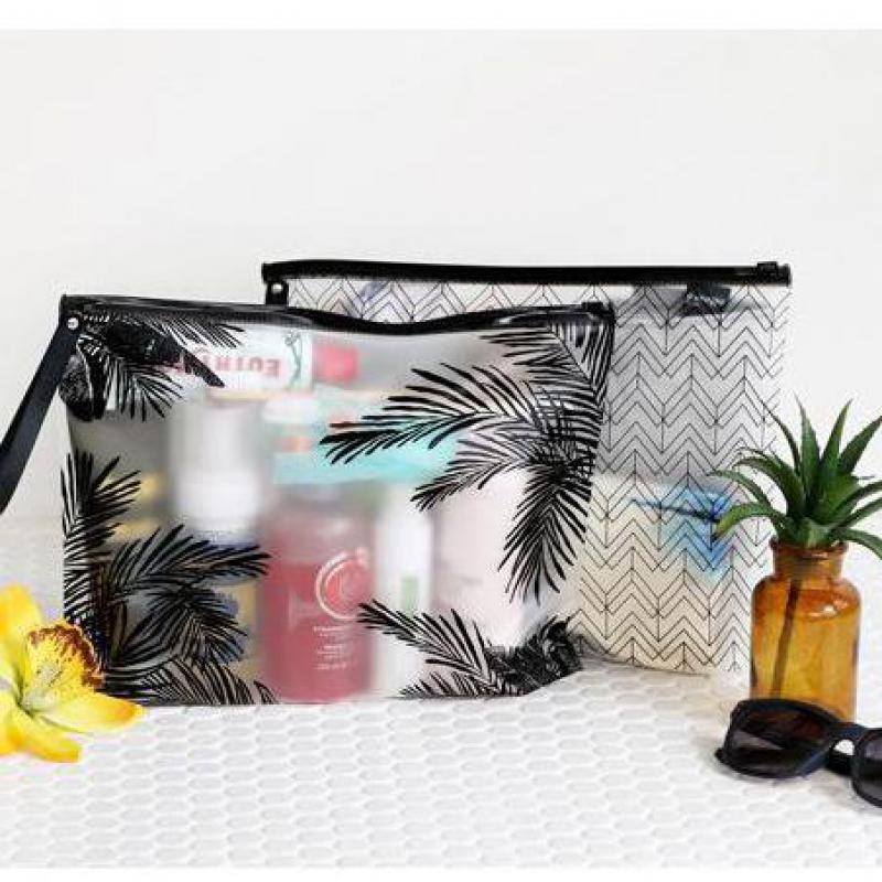 A4/A5 Simple Leaves Transparent PVC File Folder Document Filing Bag Cosmetic Stationery Bag Promotional Stationery