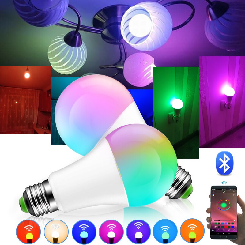 Bluetooth Gloeilamp Met Speaker Smart Led Muziek Play Lamp 12W 15W Power E27 Base Veranderende Kleur Lamp voor Bar Decoratie, thuis