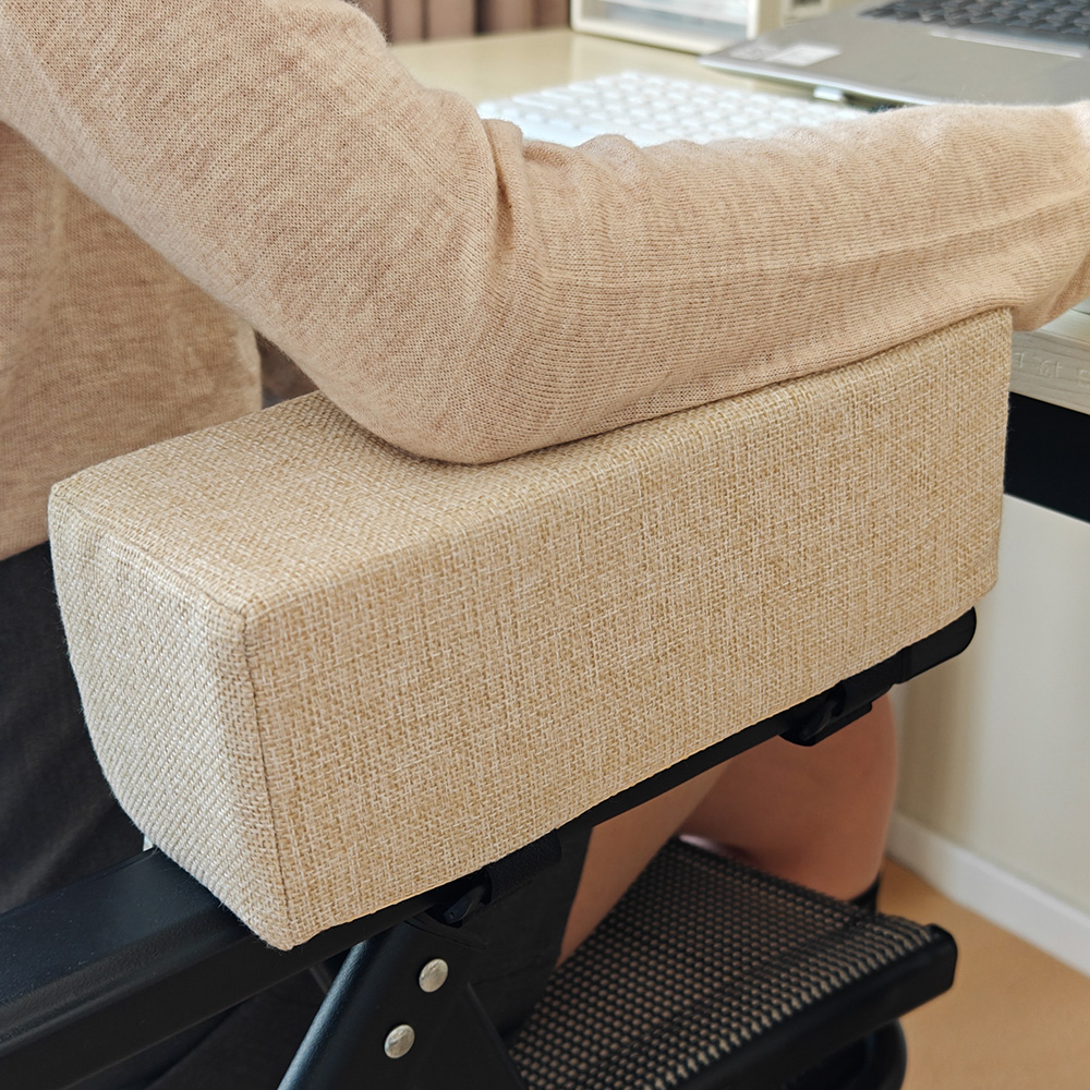 1pc armbågskuddar i bomullslinneskum, armstödsdynor, stöd för kontorsstol, armstöd, armstöd, armbågsavlastning: Beige / 40 x 40cm