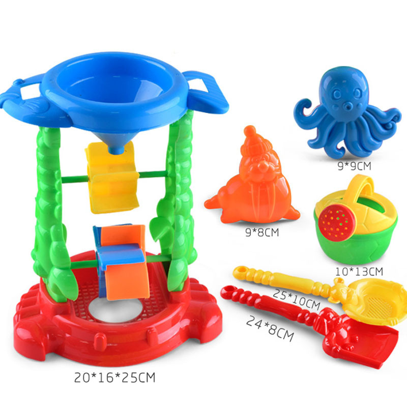 6 Pz/set Spiaggia Giocattolo Del Bambino Set Clessidra Scavo di Sabbia Strumento di Gioco Set Genitore-bambino Giocattoli Interattivi Per Bambini All&#39;aperto di Dragaggio strumenti